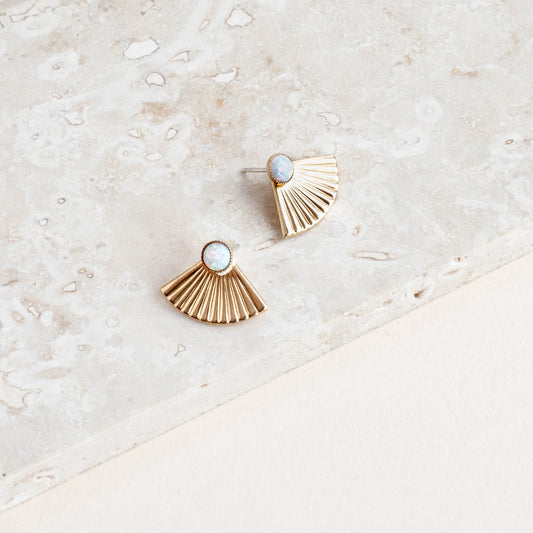 Opal Mini Pleat Jacket Earrings