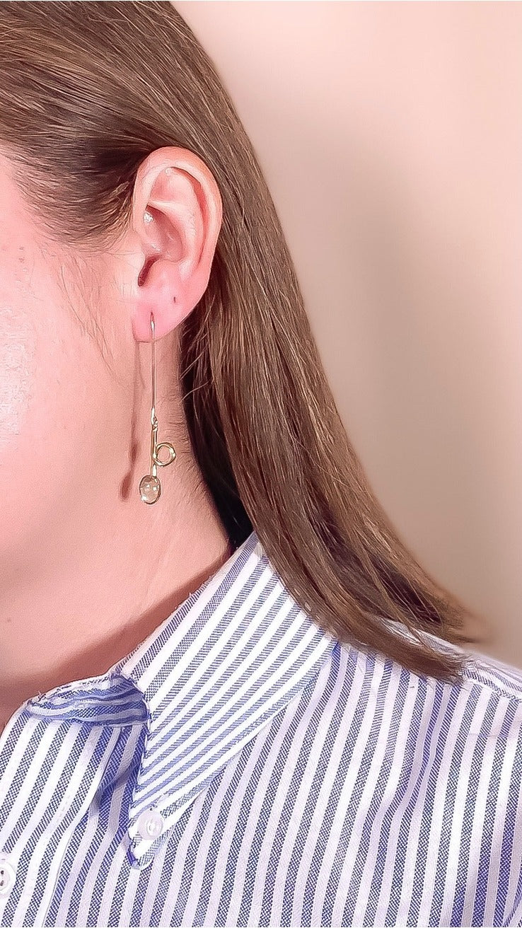 Crystal Contour Drop Earrings