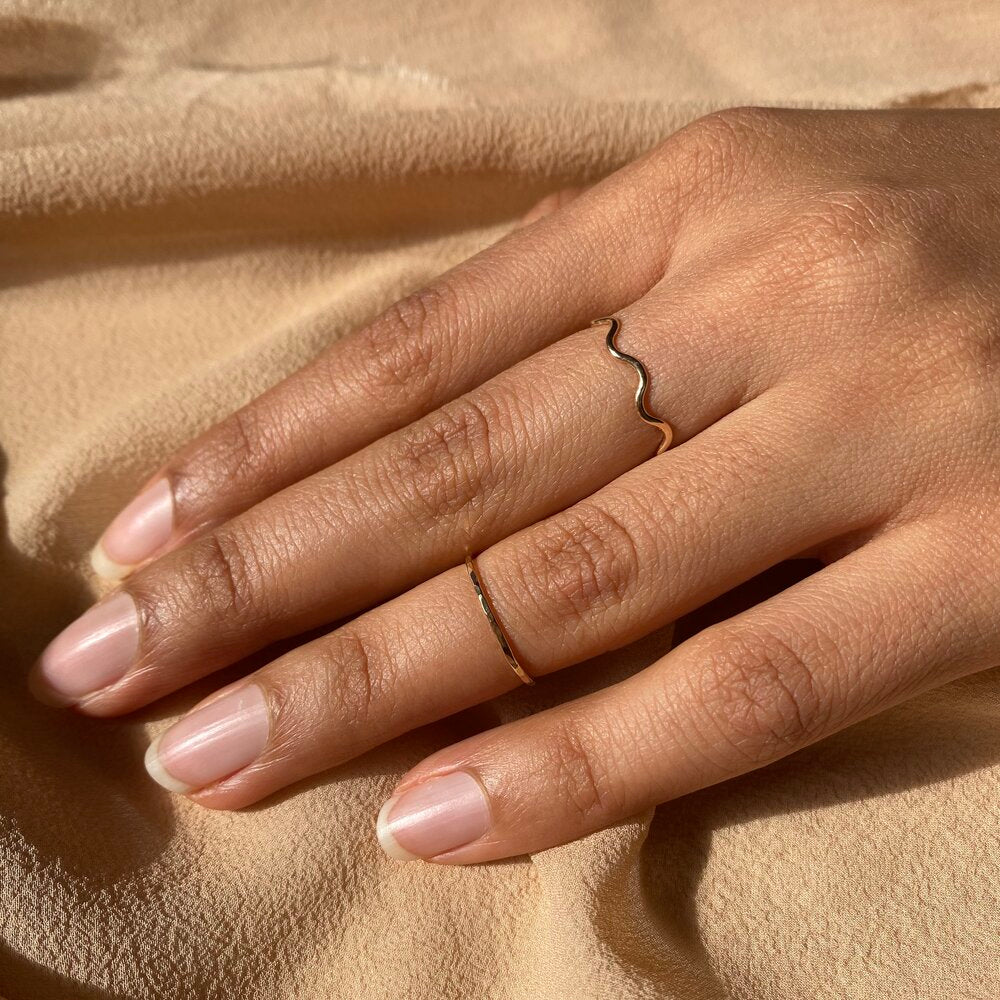 Wavy Ripple Stacking Ring