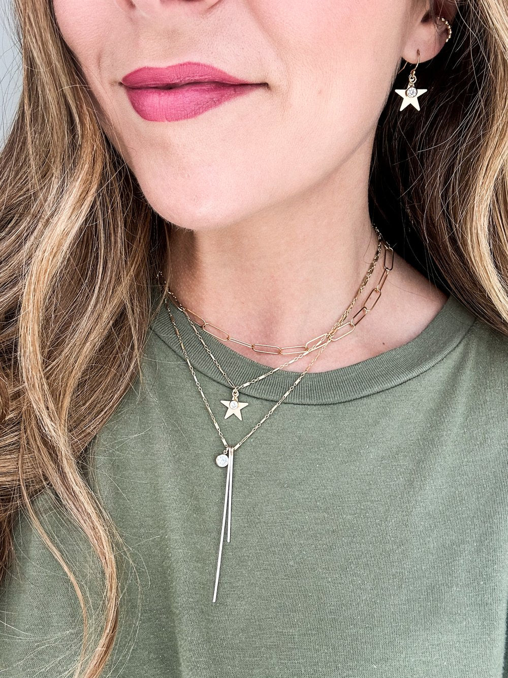 Petite Star Charm Hook Earring