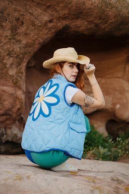 Daisy Vest in Baby Blue