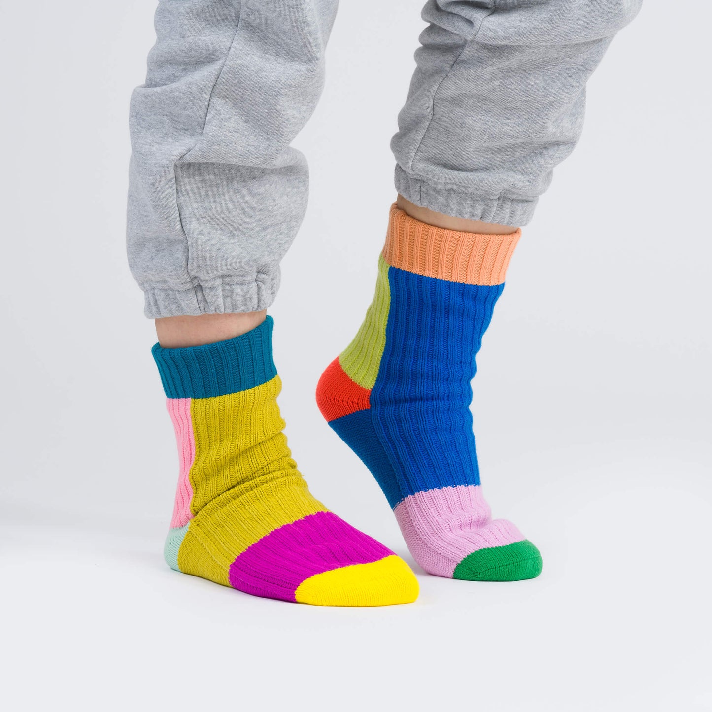 Mismatch House Socks - Rainbow