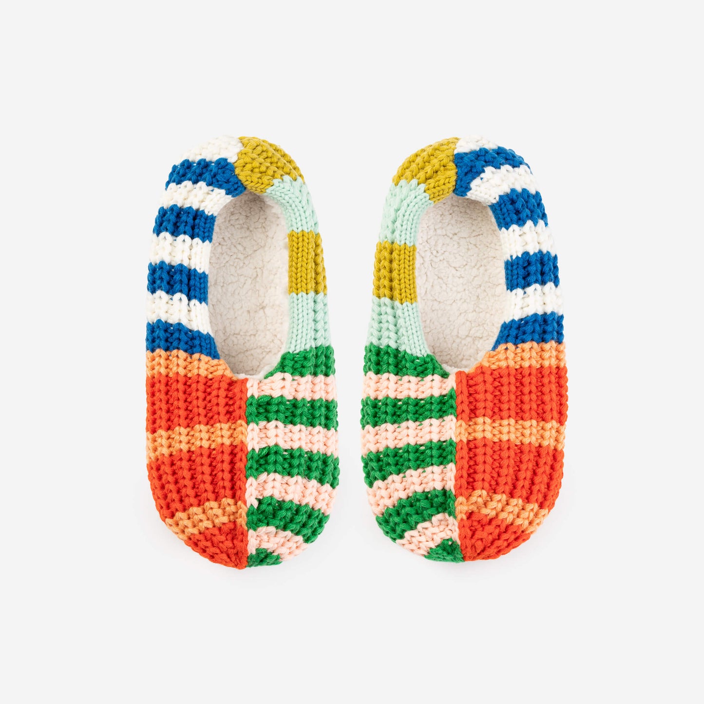 Patchwork Stripe Rib Slippers