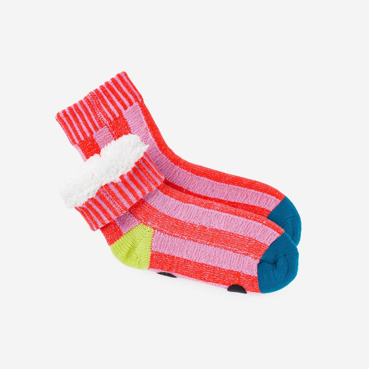 Super Stripe House Socks - Peach Cobalt