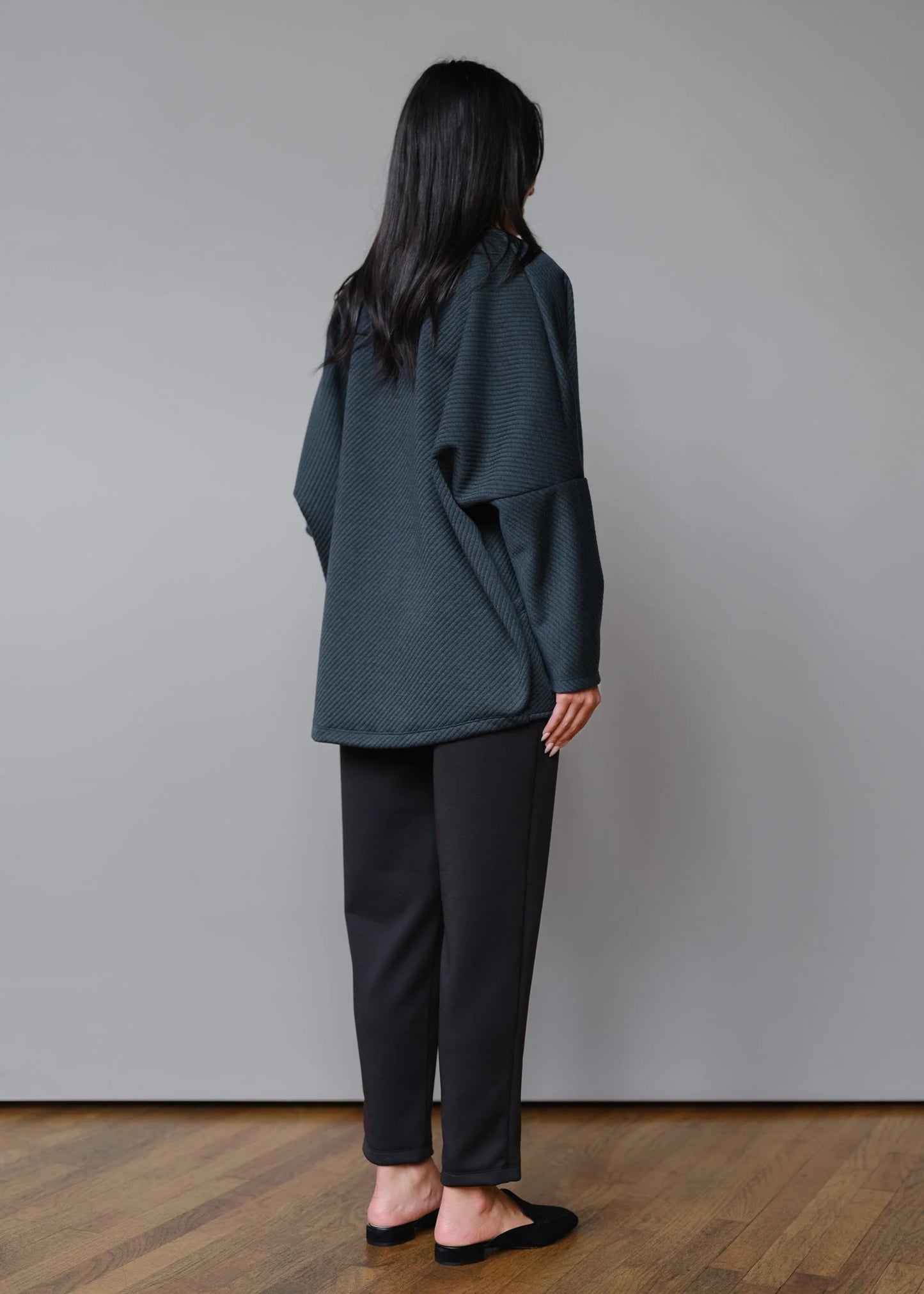 Louie Quilted Cardi in Evergreen