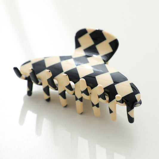 Checked Claw Clip - Long