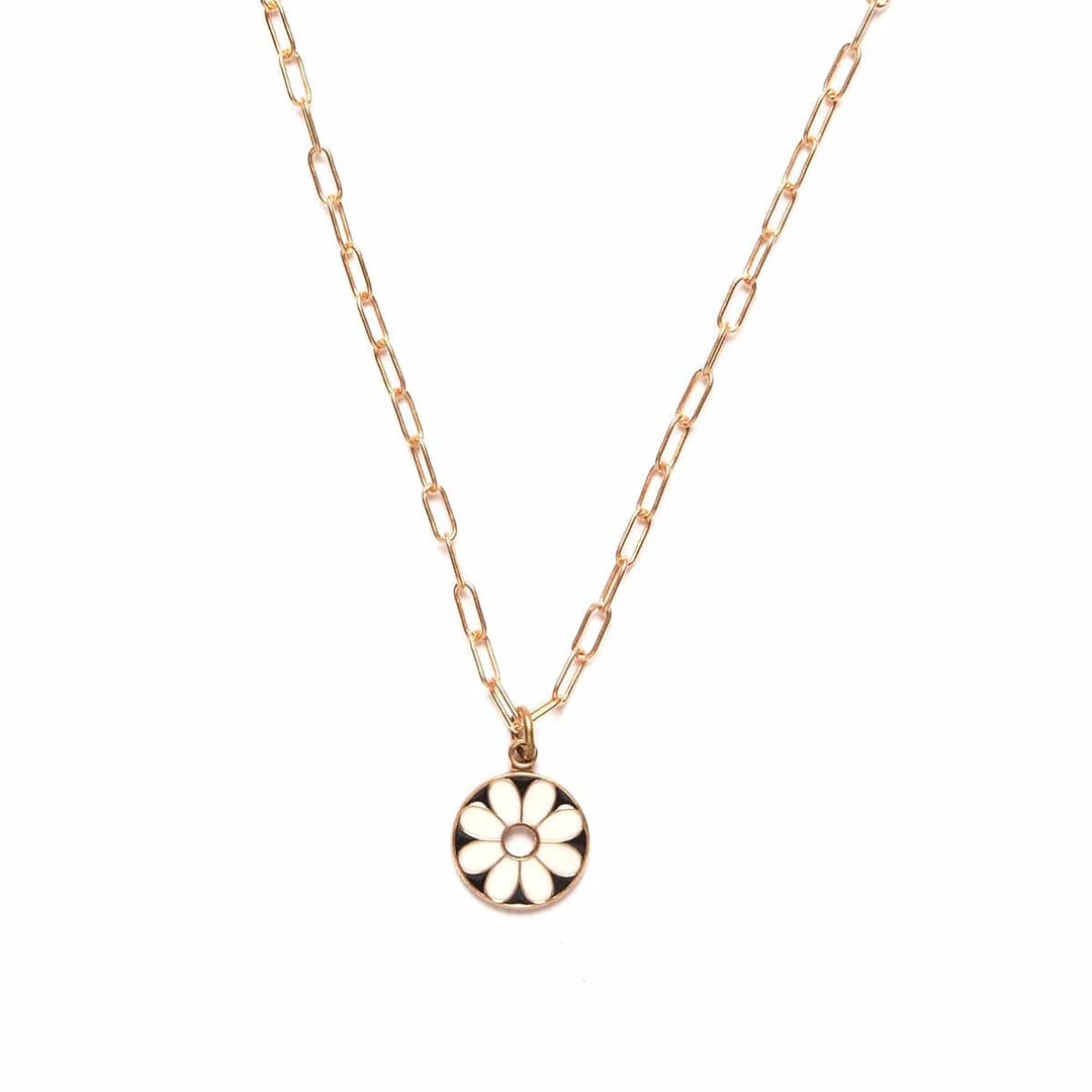 Flower Power Charm Necklace White Flower