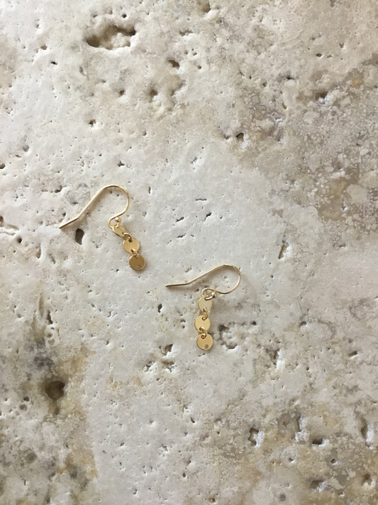 Coin Chain Drop Earring gold fill