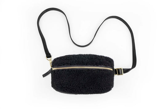 Black Shearling Bum Bag