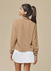 Cropped Long Sleeve Hemp Tee - Pistachio