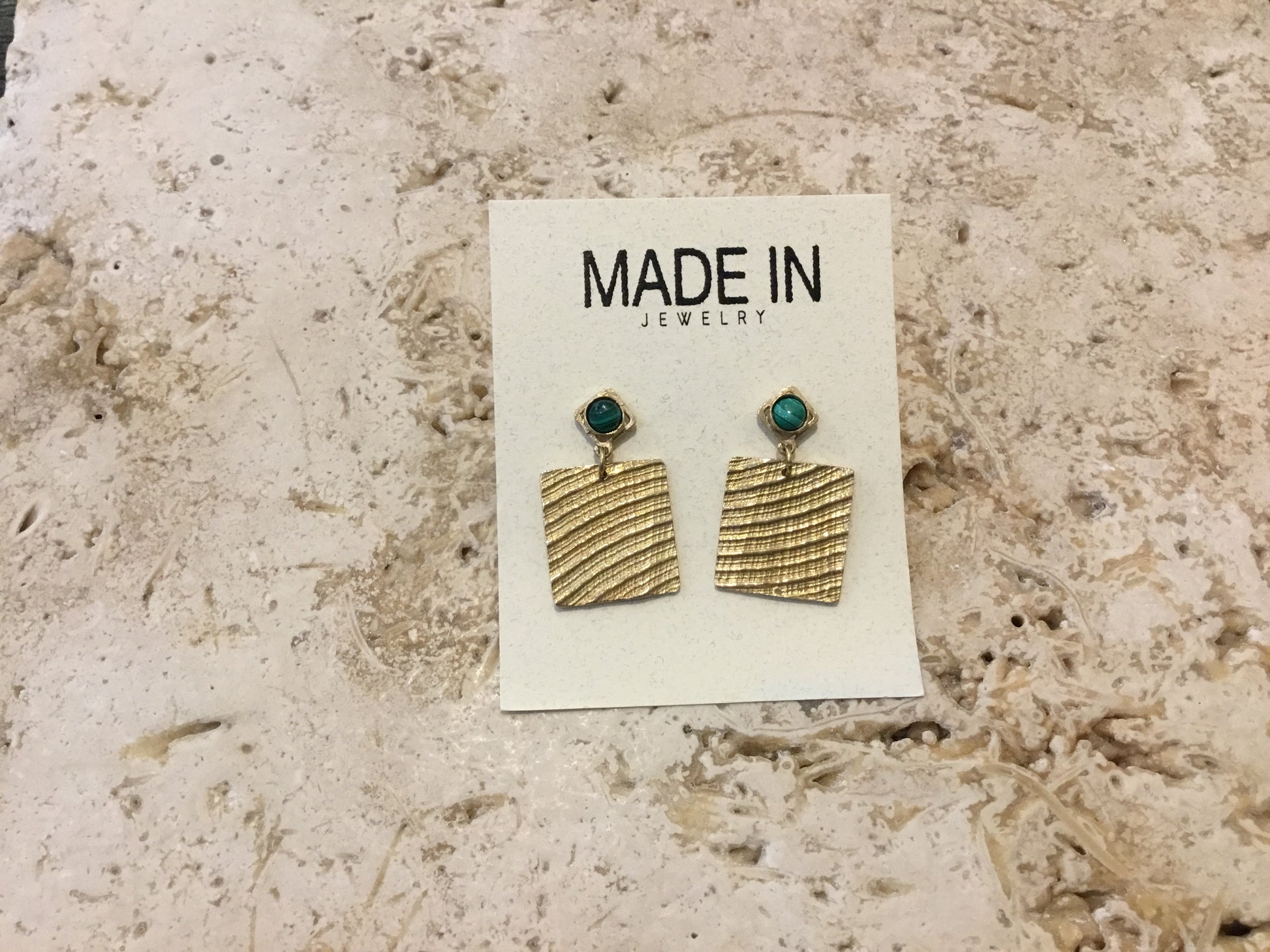 Textured Square Charm Earrings