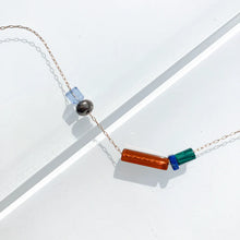 Balance Necklace - Malachite, Lapis, Pyrite, Vintage Glass