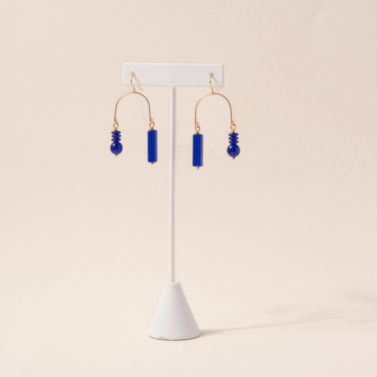 Composition Swing Earrings in Cobalt