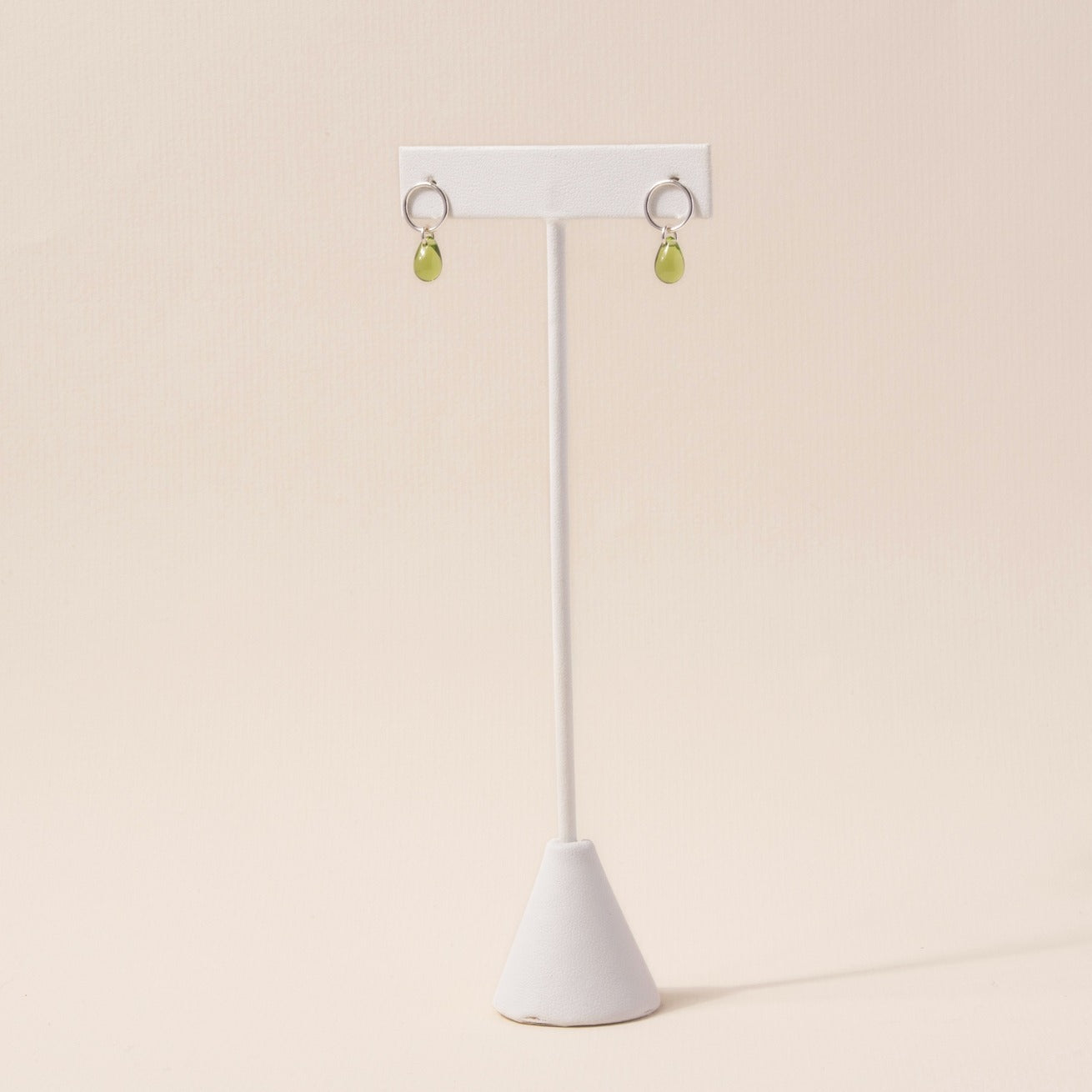 Olive Glass Teardrop Studs
