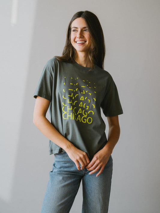 Chicago City Lights Tee in Sage