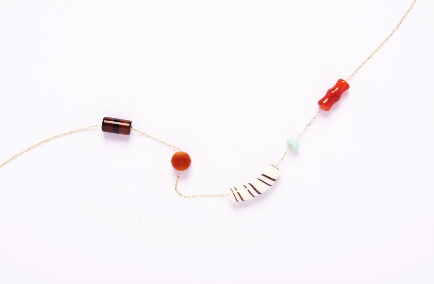 Balance Necklace - Vintage Glass, Peruvian Opal, Agate