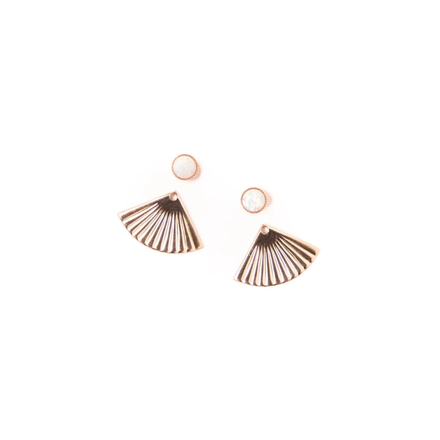 Opal Mini Pleat Jacket Earrings