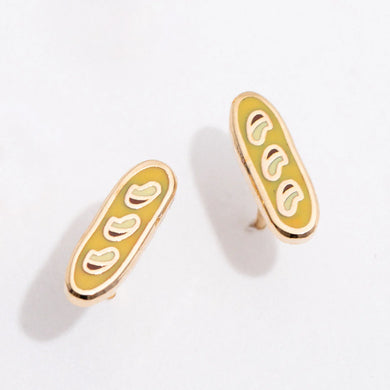 Baguette Enamel Stud Earrings