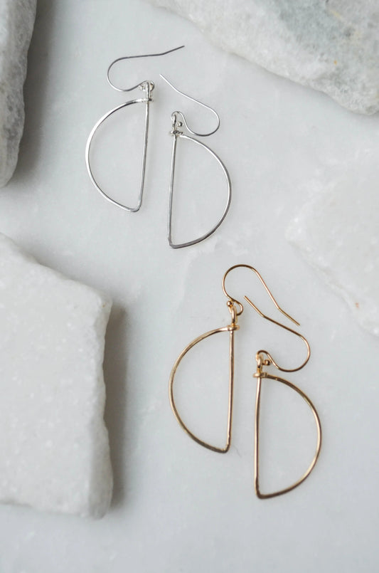 Small Arch Half Moon Hoop Earrings