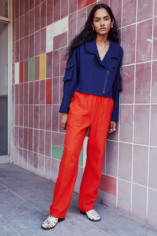 Eve Gravel Bloom Pants in Vermillion