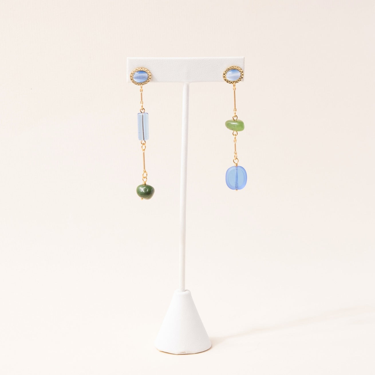 Jade Mismatched Composition Earrings
