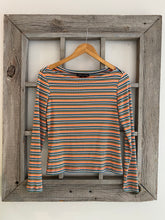 Boatneck Striped Top in Orange/Black