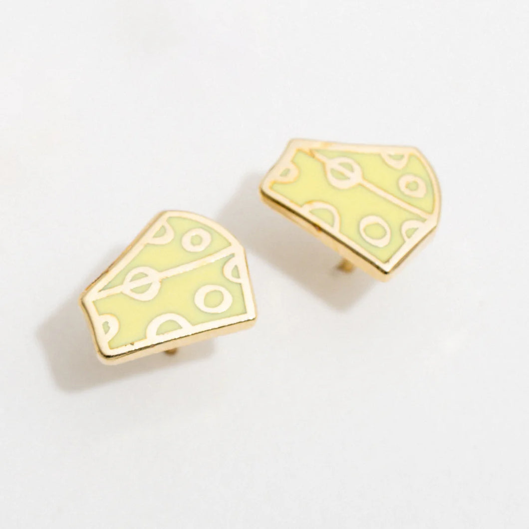 Cheese Enamel Stud Earrings