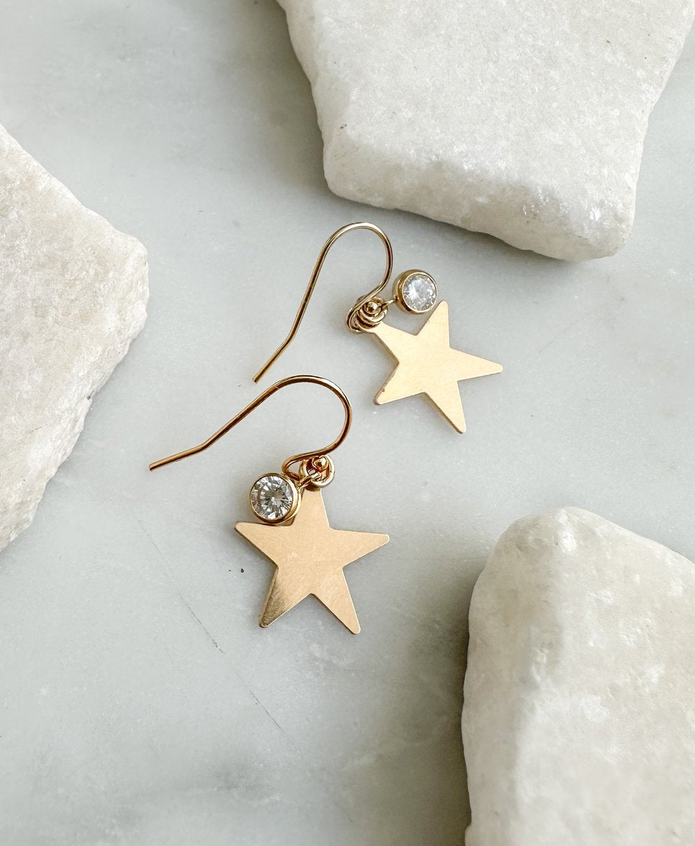 Petite Star Charm Hook Earring