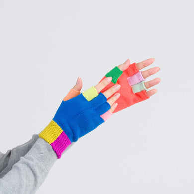 Mismatch Fingerless Gloves in Rainbow