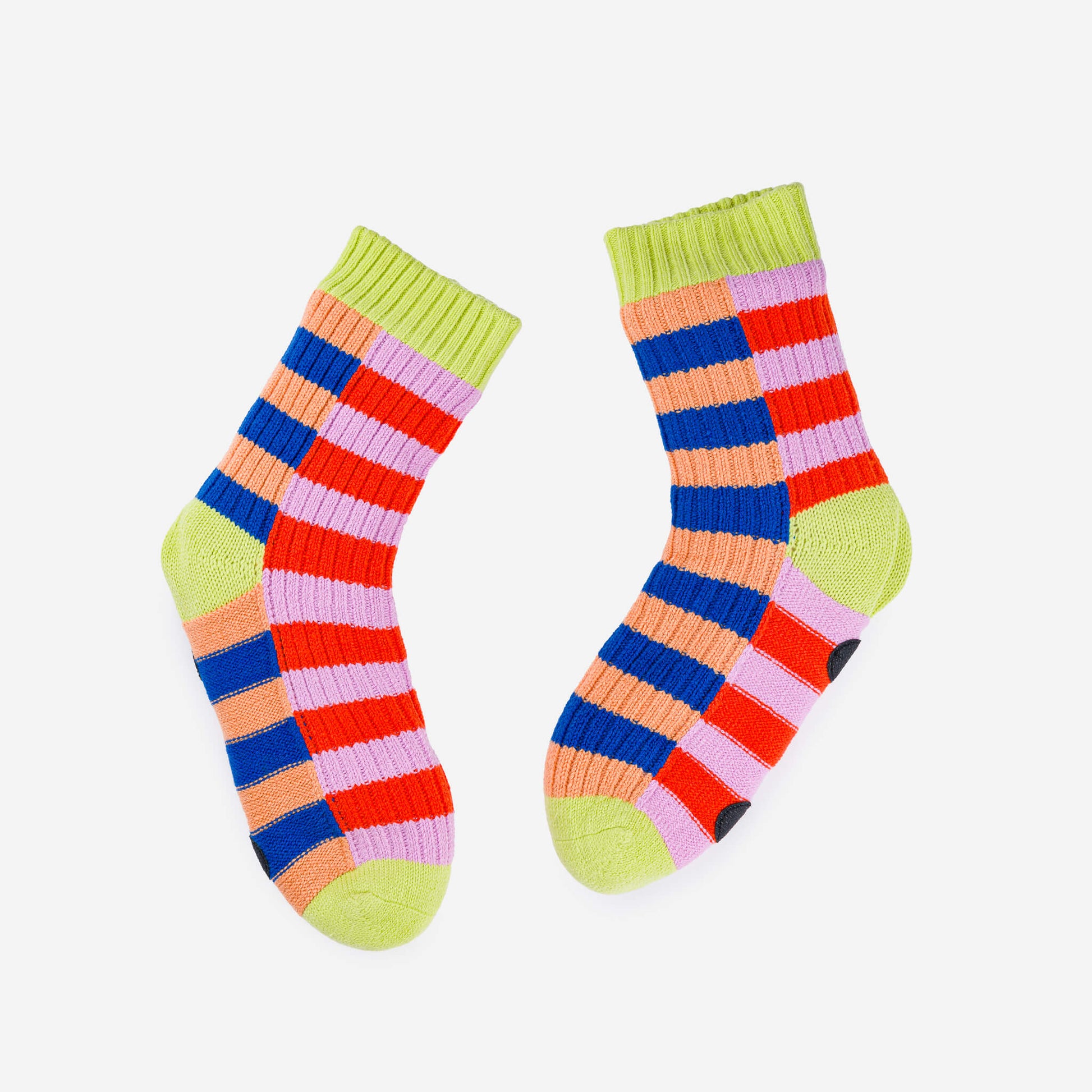 Super Stripe House Socks - Peach Cobalt