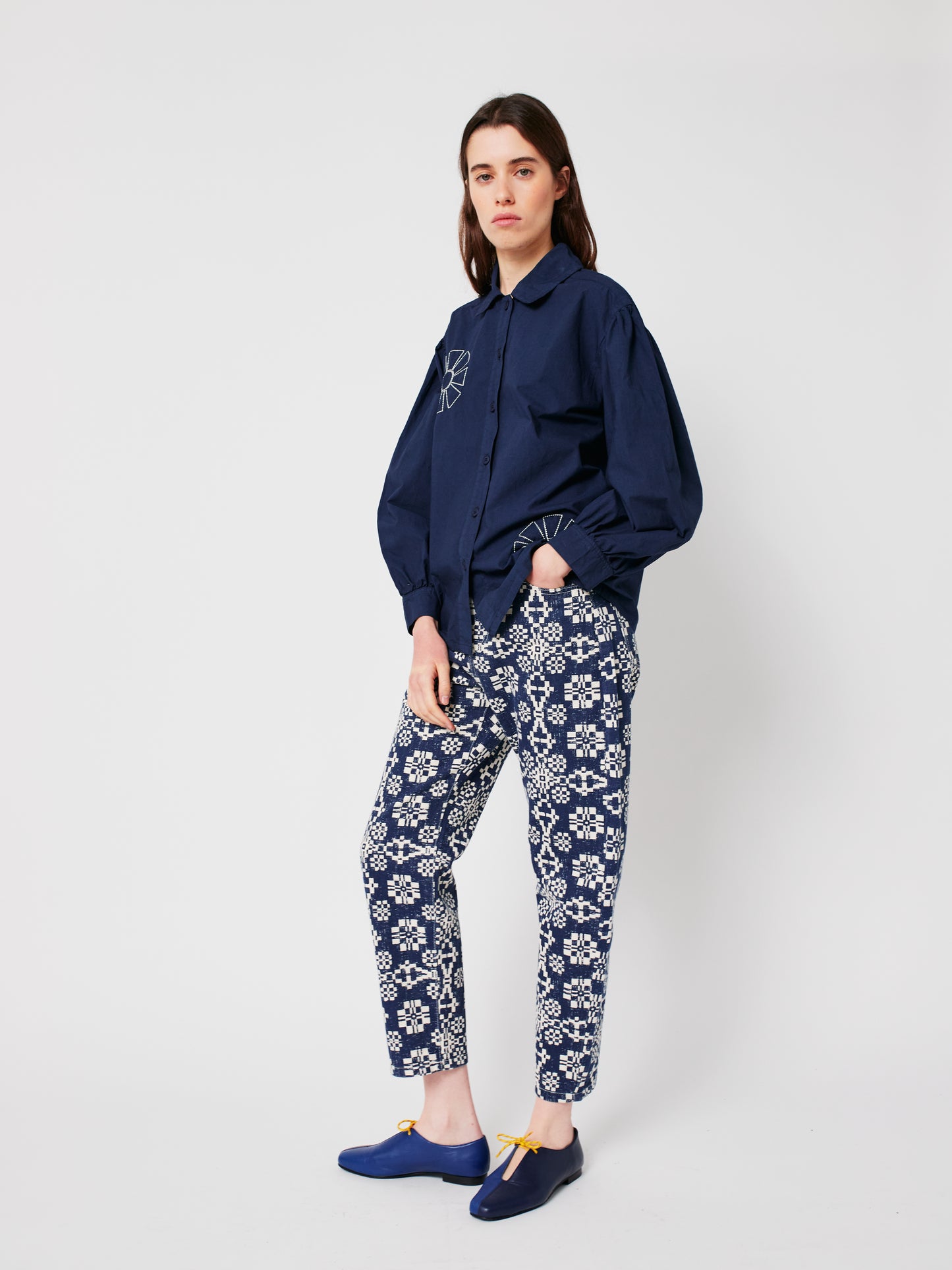 Kaleidoscope Pattern High Waisted Jeans
