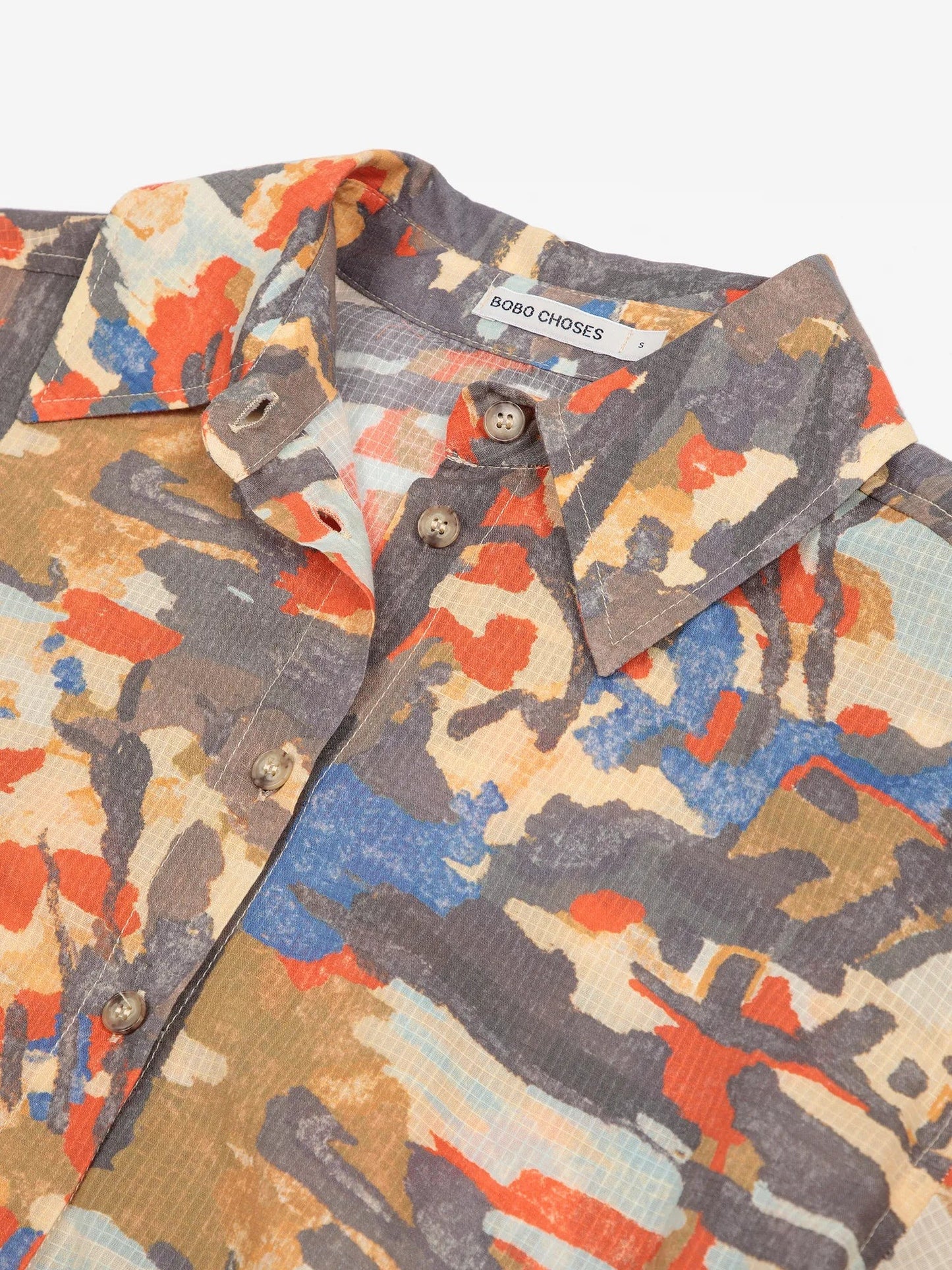 Forest House Pattern Relaxed Button Down Shirt