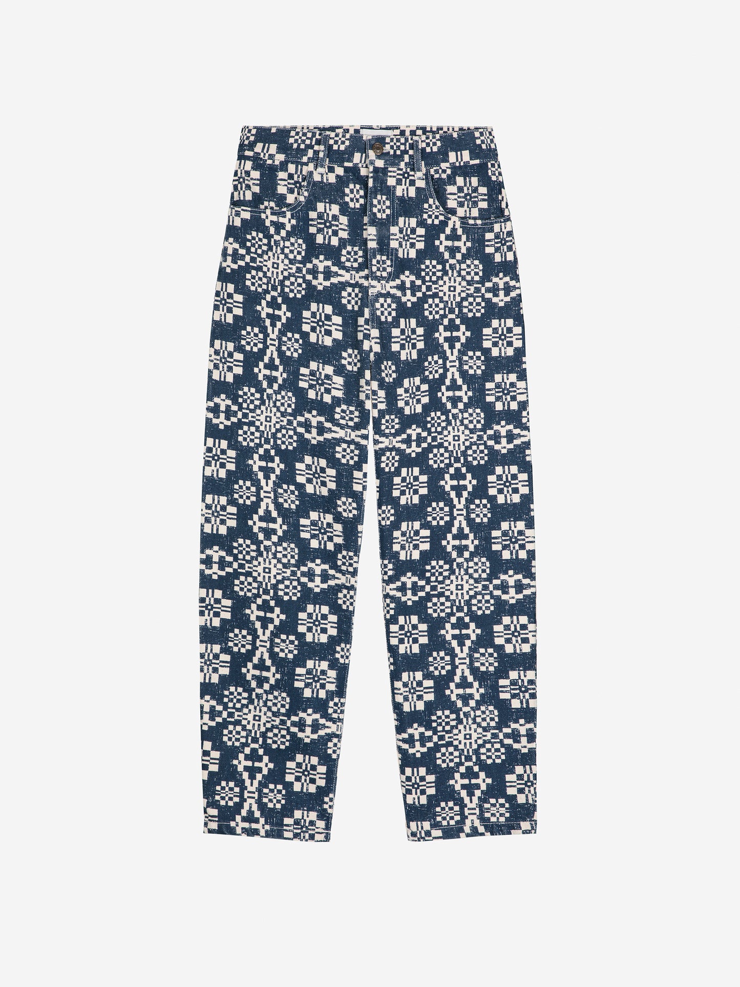 Kaleidoscope Pattern High Waisted Jeans