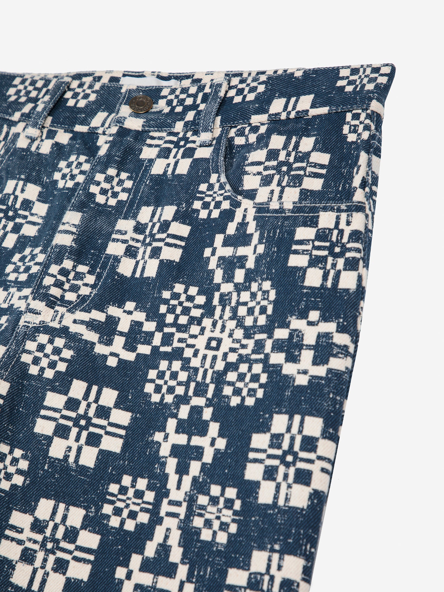 Kaleidoscope Pattern High Waisted Jeans