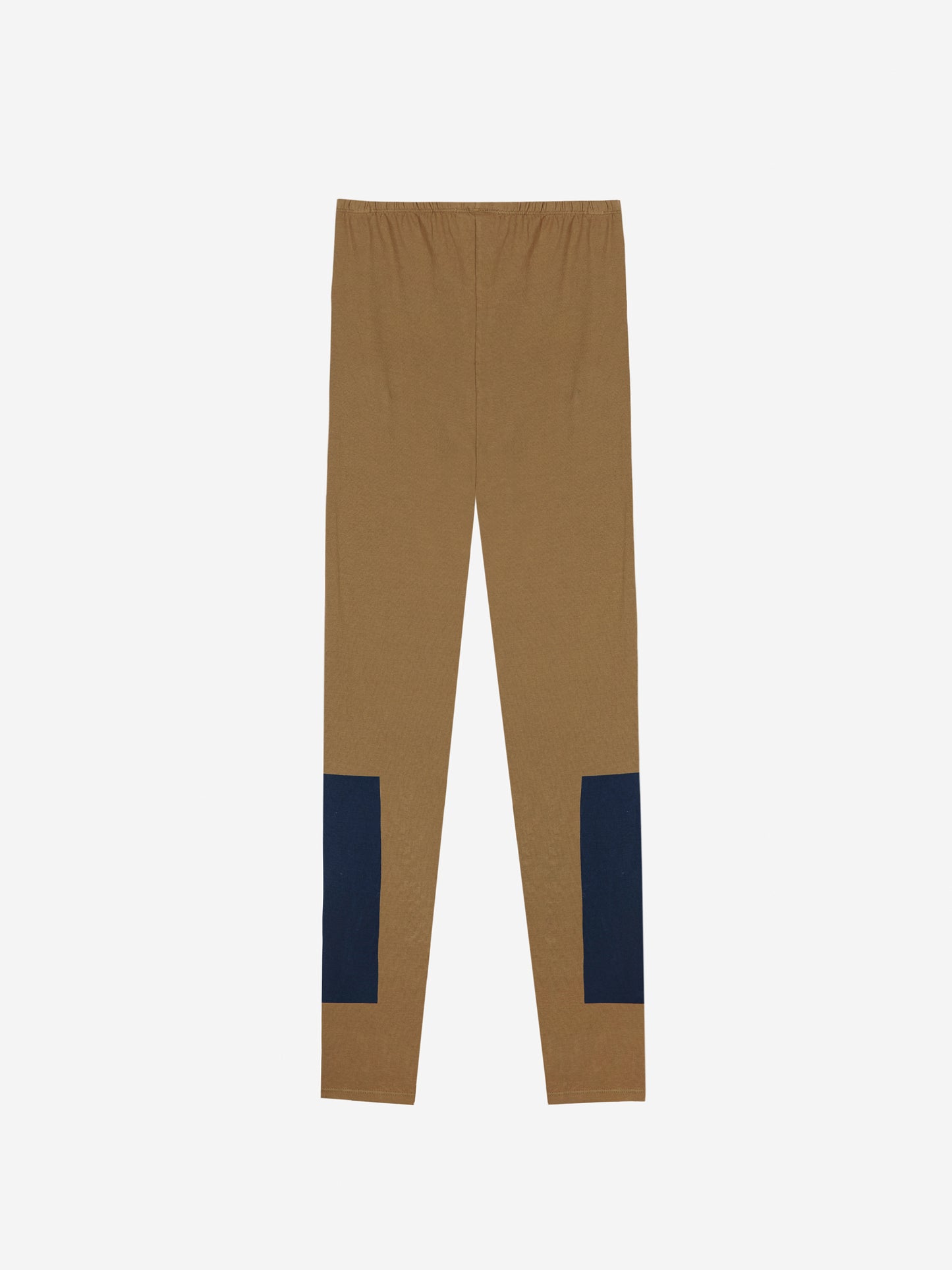 Olive Color Block Cotton Leggings