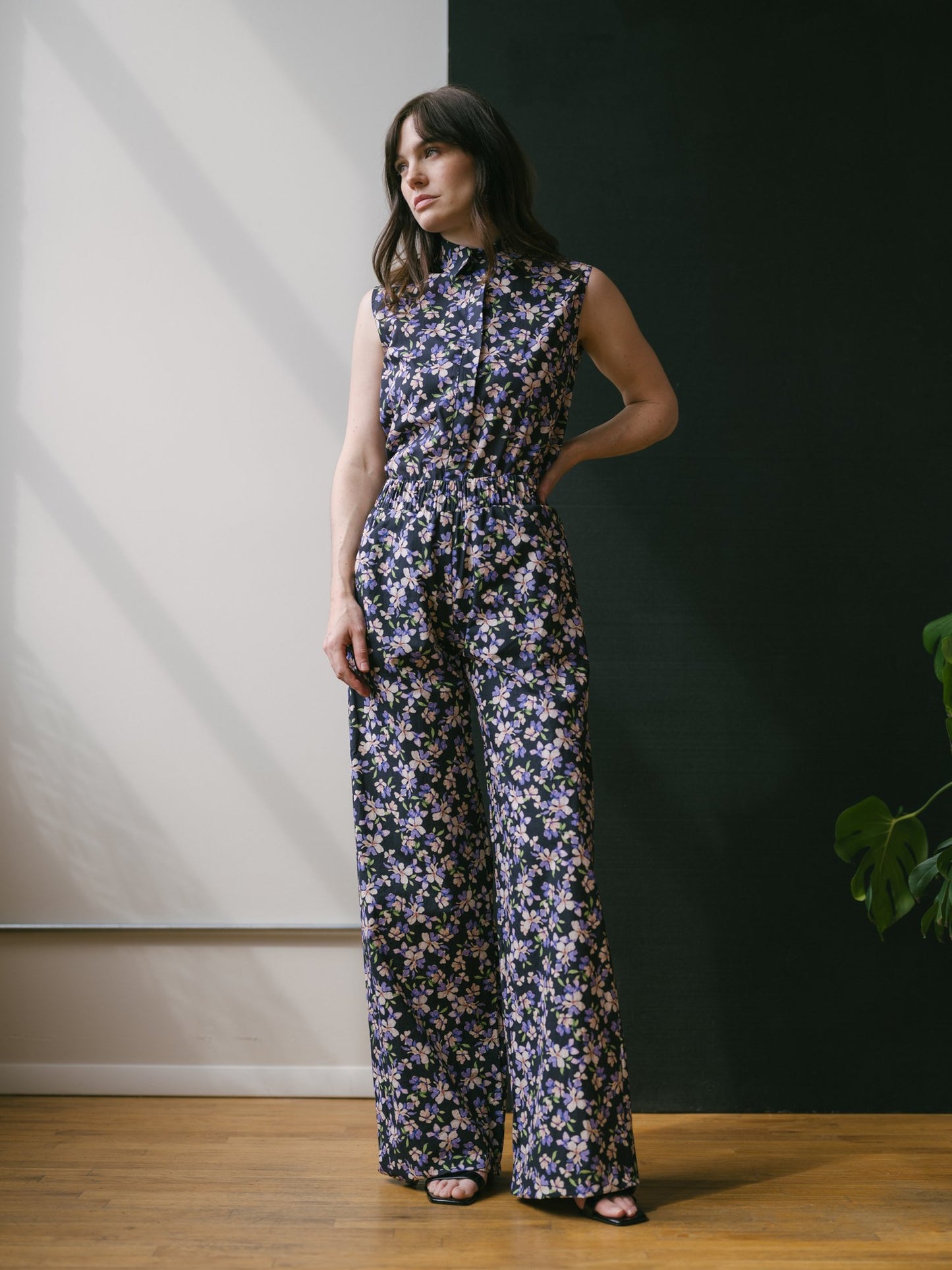 Addison Shirt in Violet & Midnight Florasl
