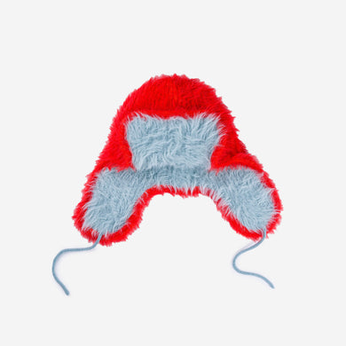 Faux Fur Trapper Hat in Poppy Stone Blue