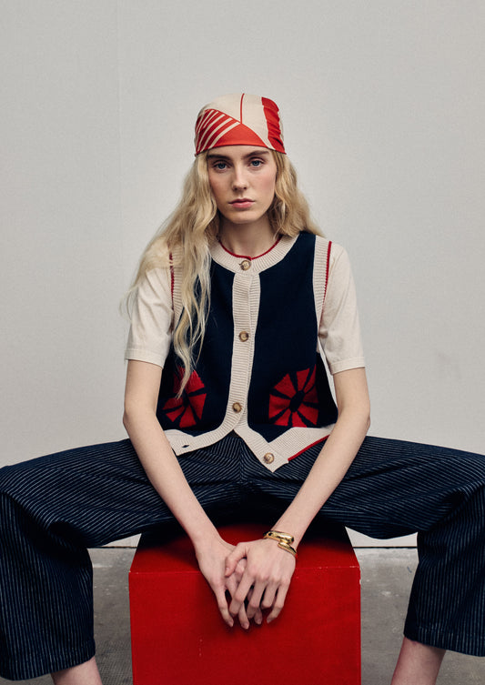 Flower Knitted Vest
