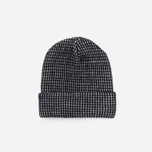 Simple Rib Knit Beanie - Black Gray
