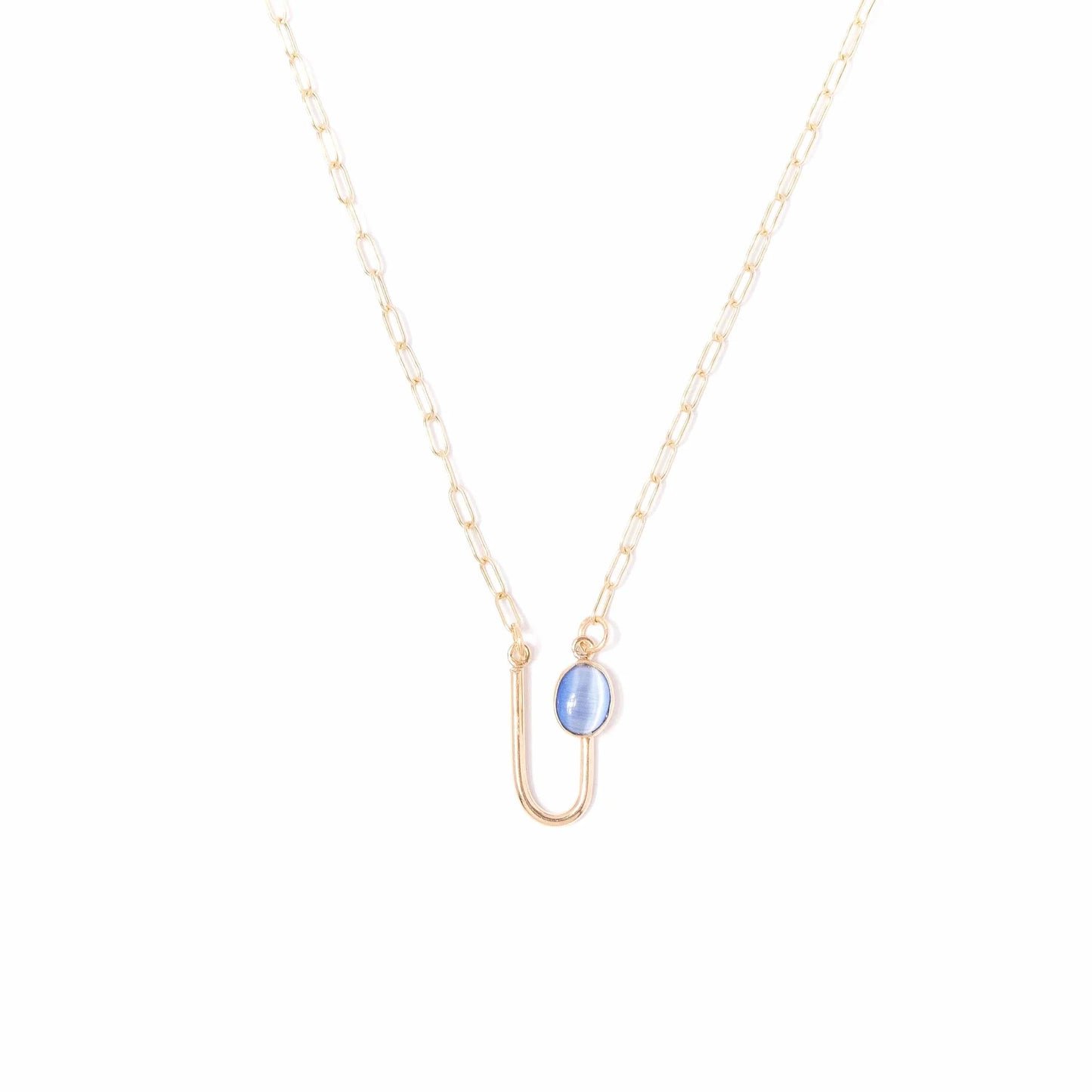 Blue Moonstone Asymmetrical Arch Necklace