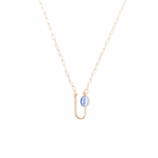Blue Moonstone Asymmetrical Arch Necklace