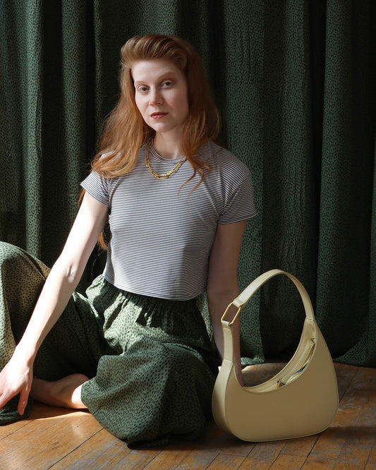 Alyssa Tee in Olive Stripe
