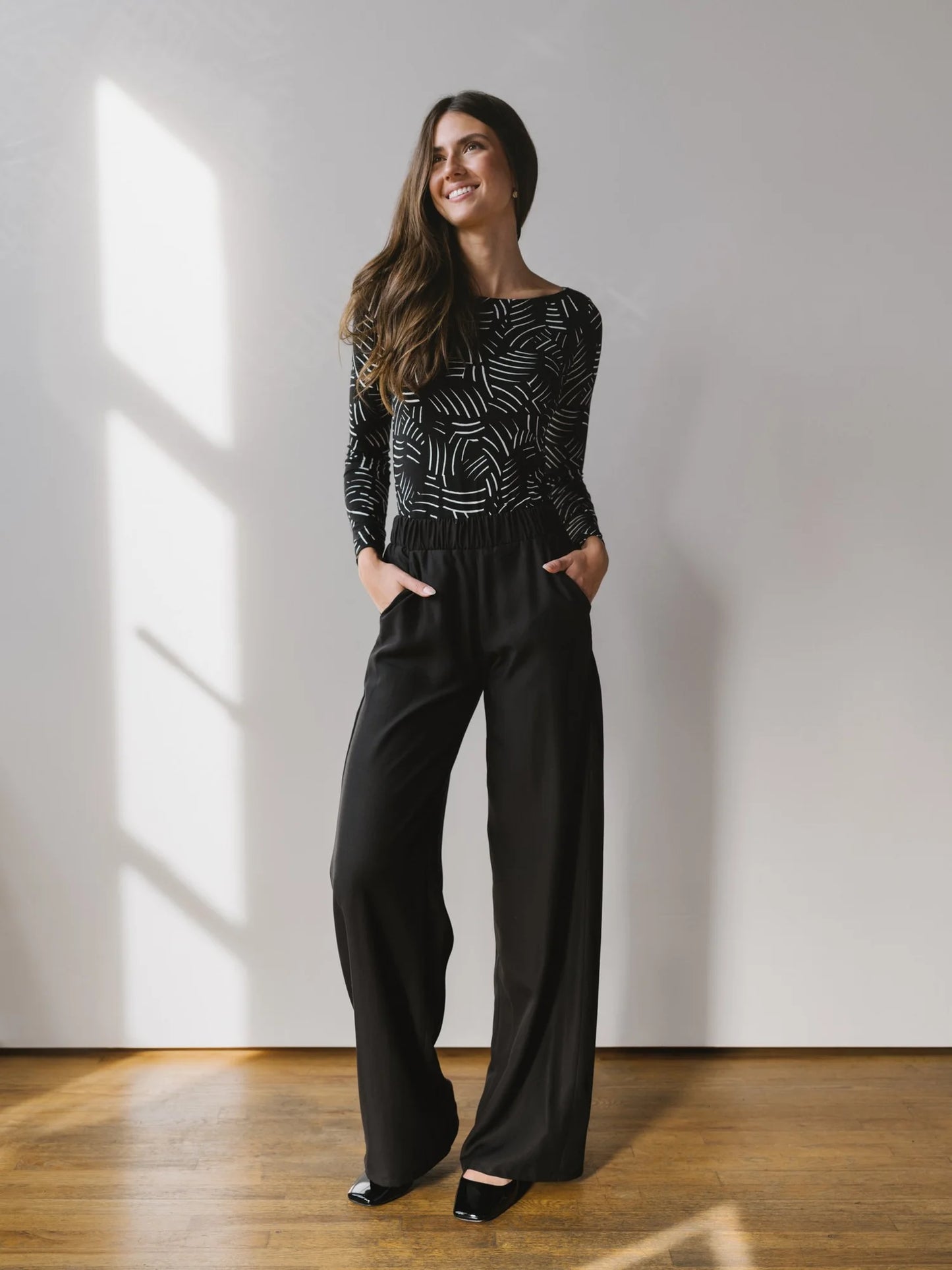 Boatneck Top in Lash Print