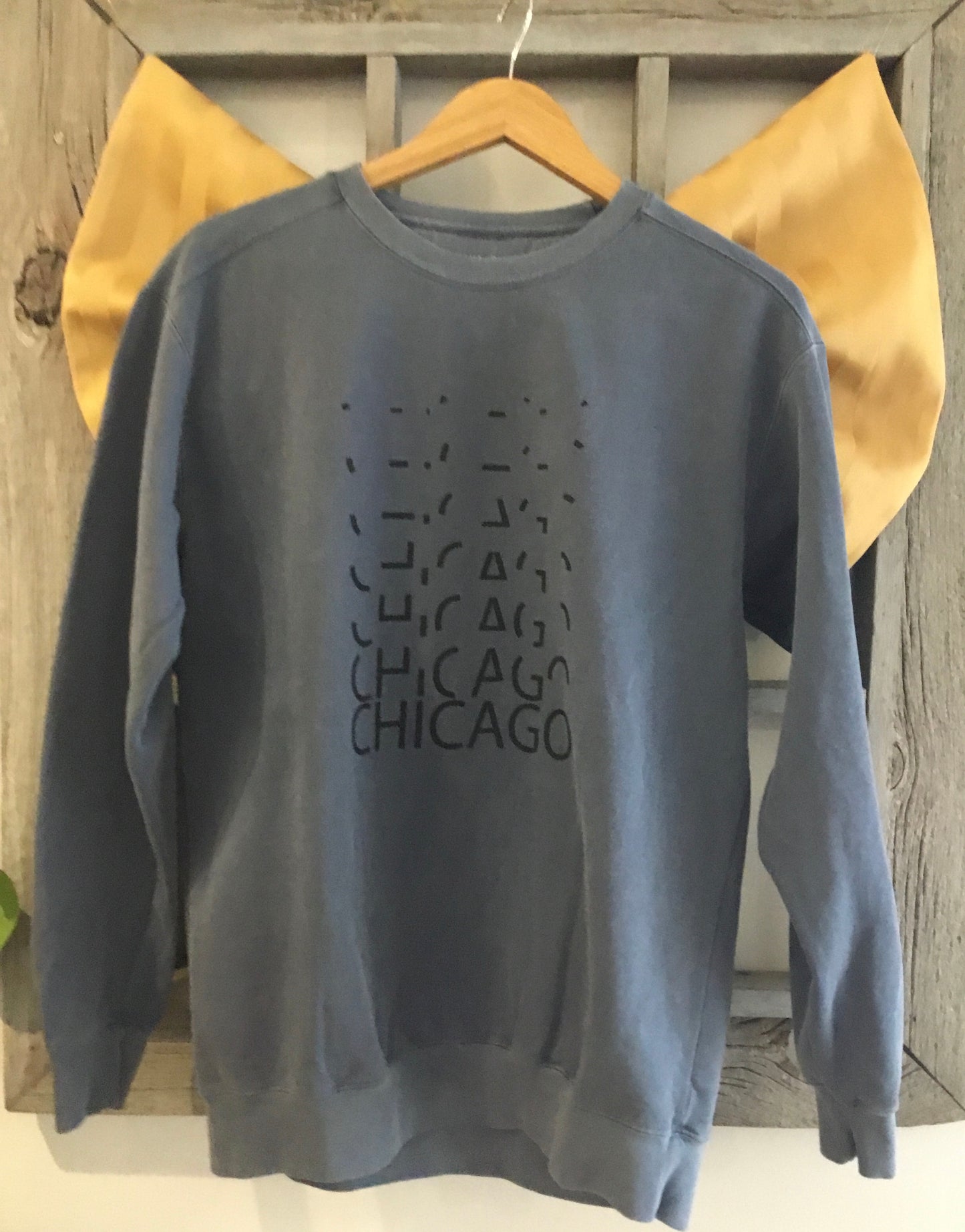 Chicago Lights Crewneck Sweater in Blue Grey