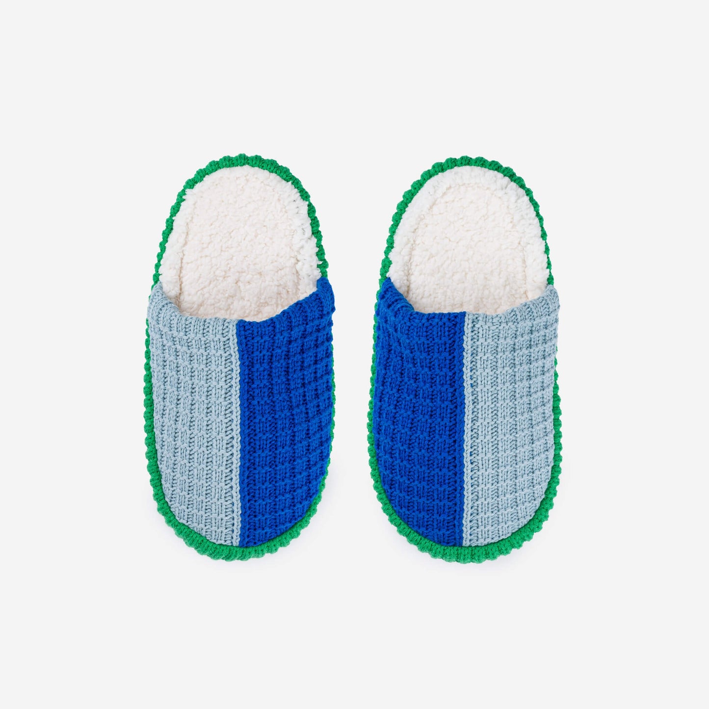 Colorblock Slide Slippers in Stone Blue Cobalt