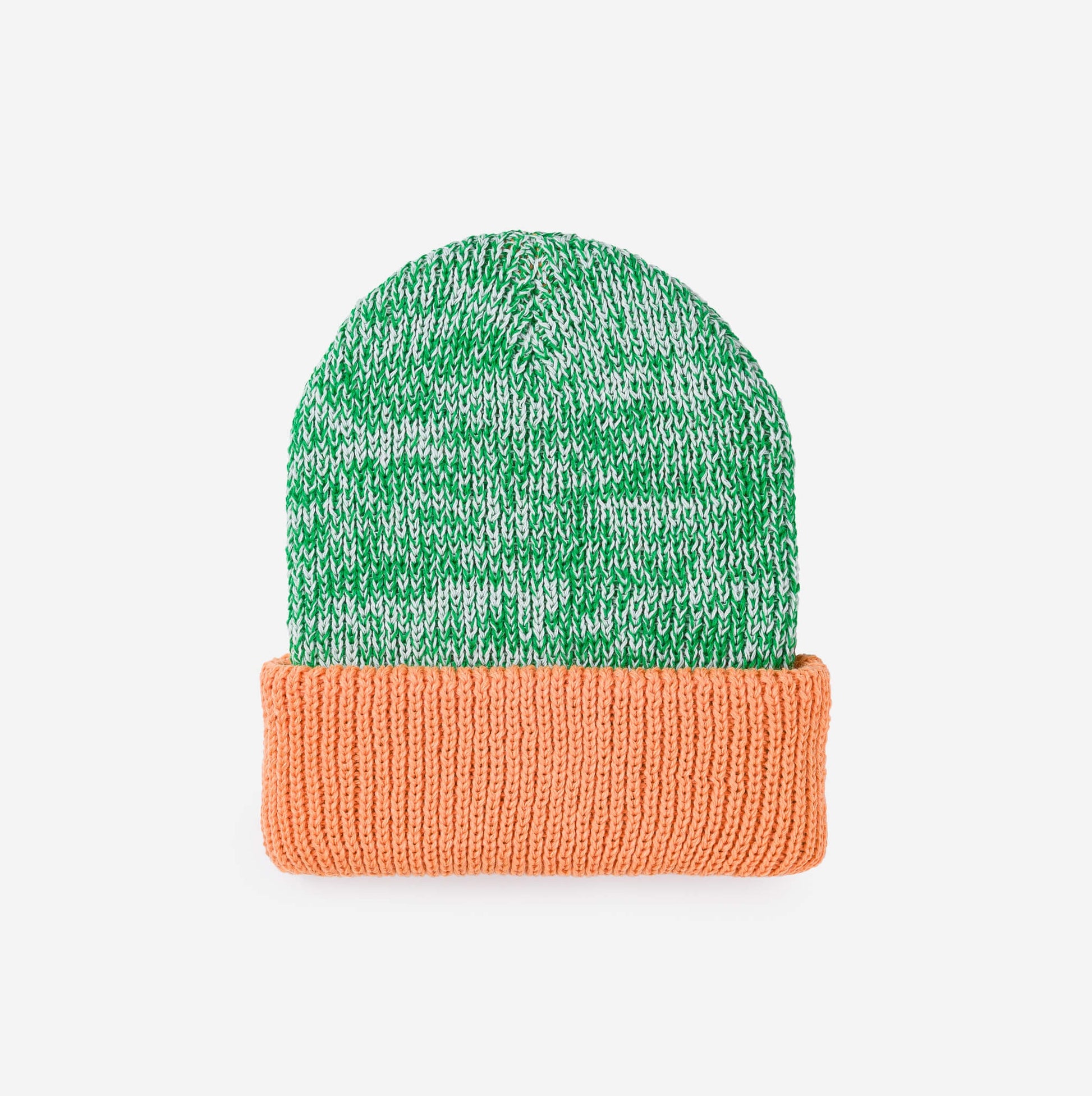 Stripe Cuff Plush Beanie - Kelly Peach