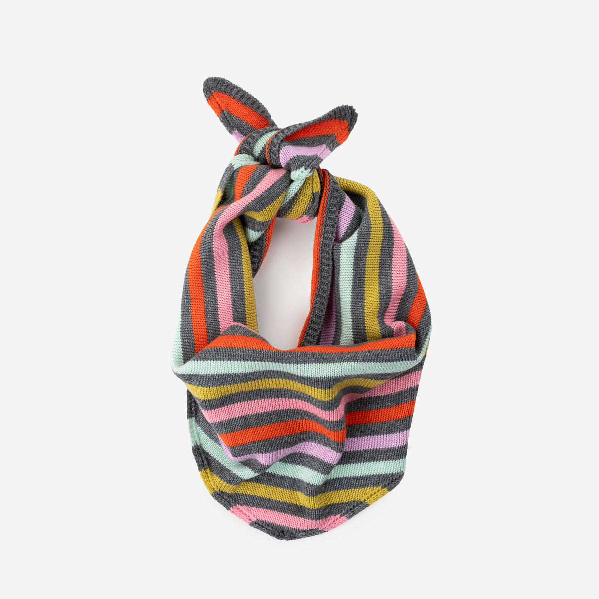 Color Stripe Triangle Scarf - Grey