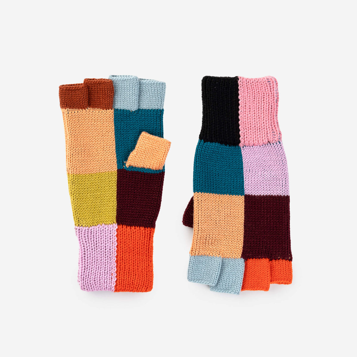 Color Patch Fingerless Gloves - Sport