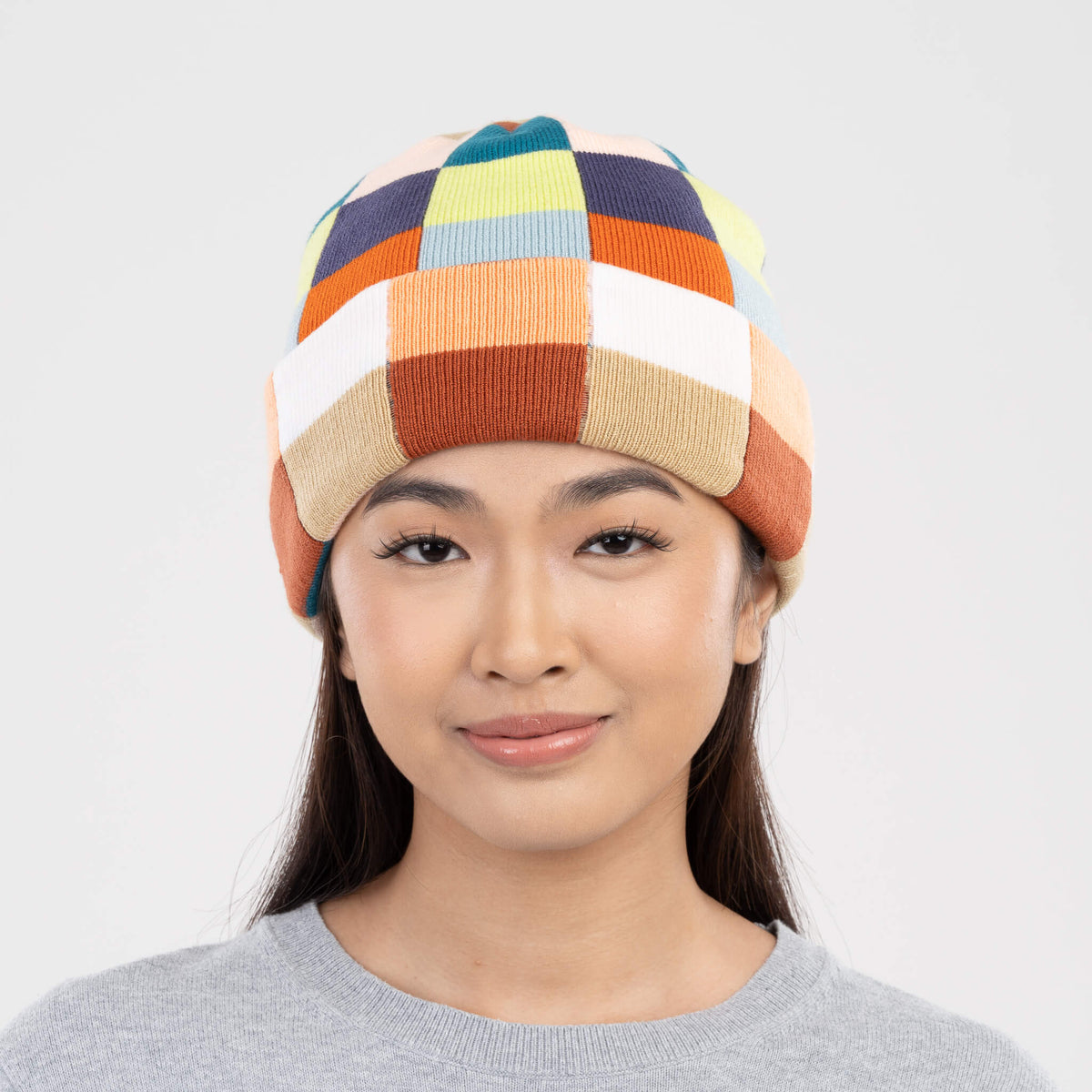 Color Patch Knit Beanie - Sport