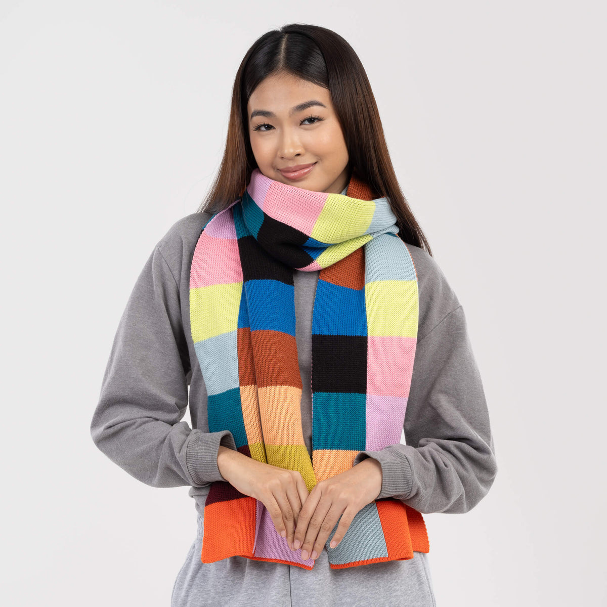 Color Patch Big Scarf - Sport